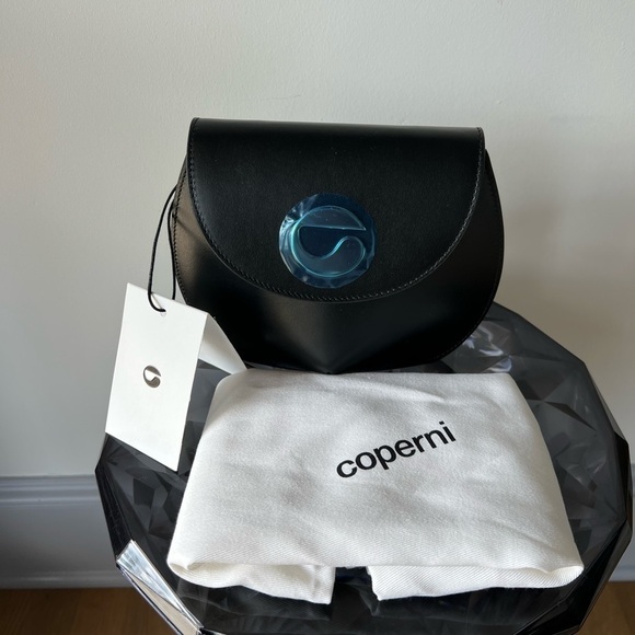 Coperni Handbags - Coperni Mini U.F.O. Leather Top Handle Bag Black